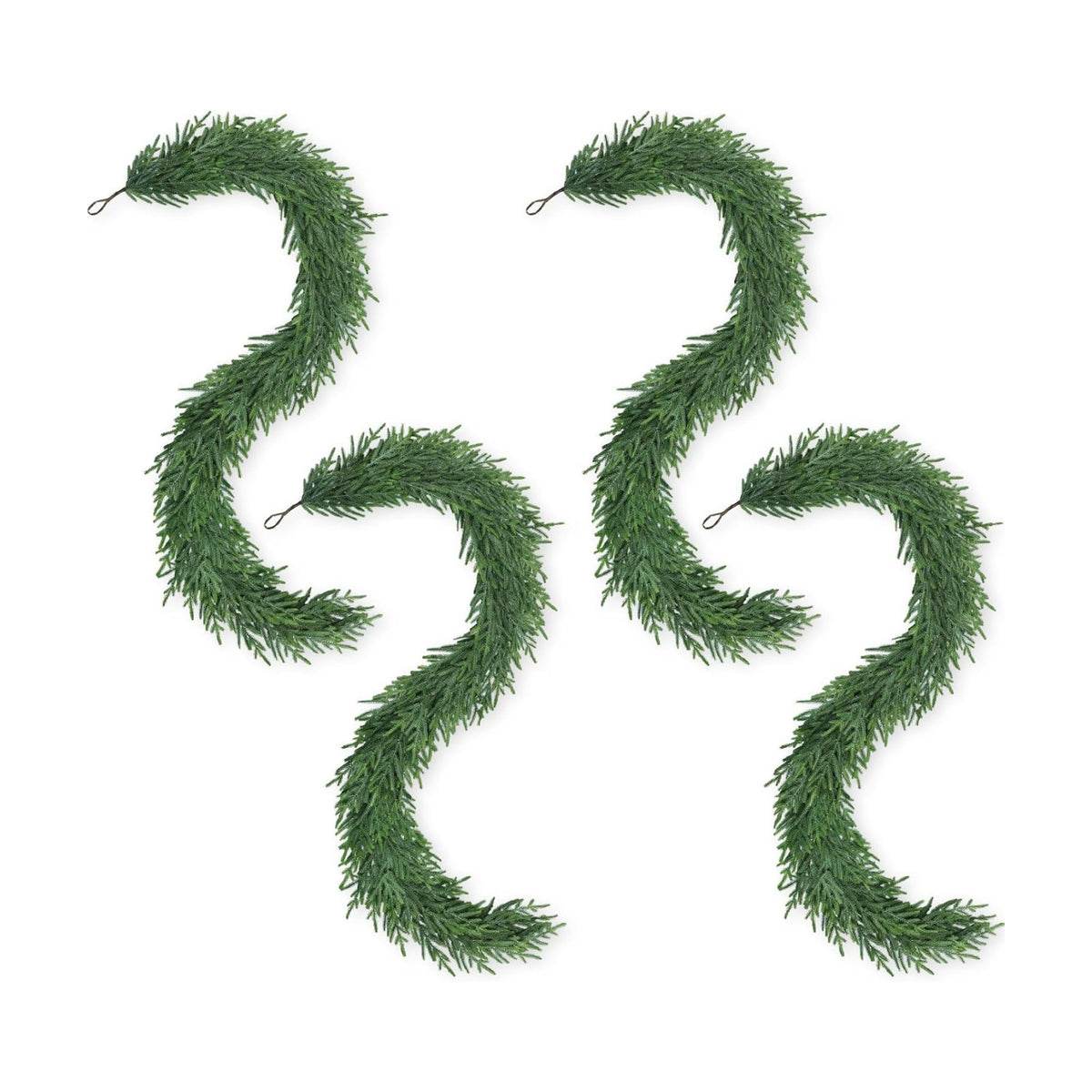 Artgar 24Ft (4 * 6ft) Christmas Pine Garland, 4 Pcs Real Touch Pine Garland | Artificial Realistic Greenery Garlands