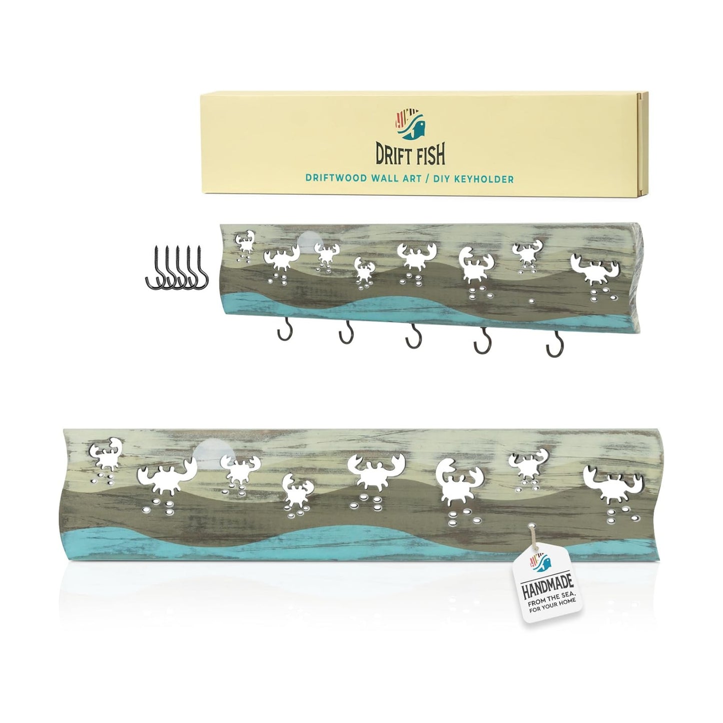 Crab Driftwood Wall Art & DIY Key Holder / Crab Parade
