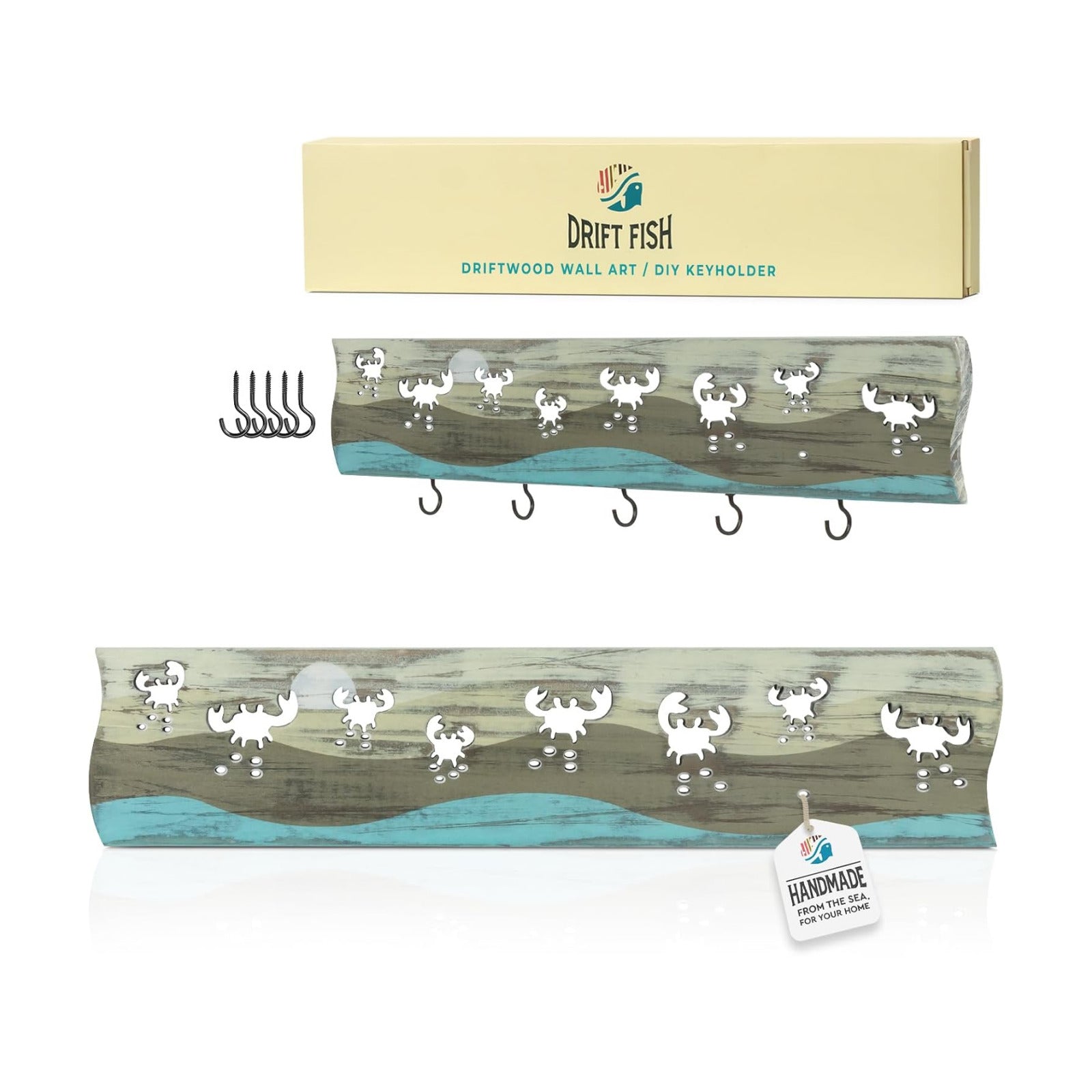 Crab Driftwood Wall Art & DIY Key Holder / Crab Parade