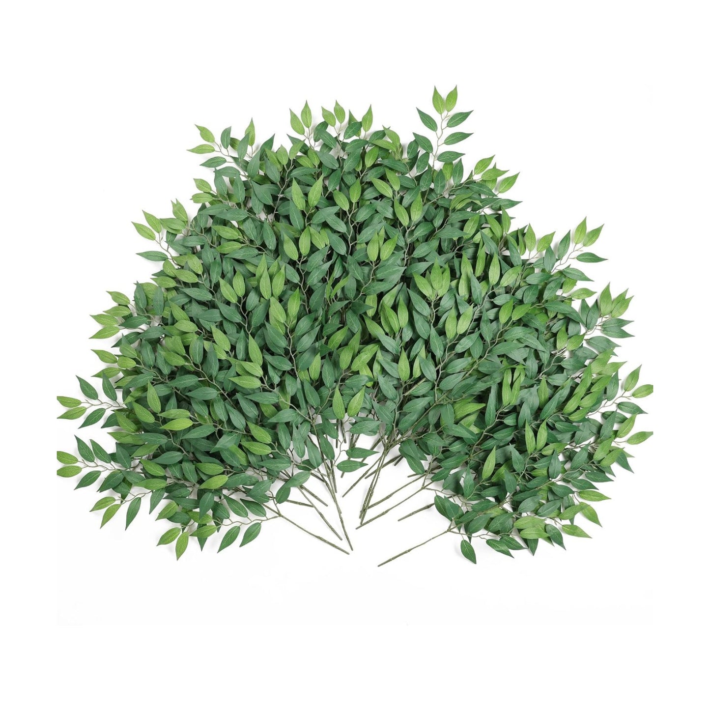 Italian Ruscus Artificial Greenery Stems Silk Leaves Fake Spray Plants / Green / 20 Inch / Set of 36
