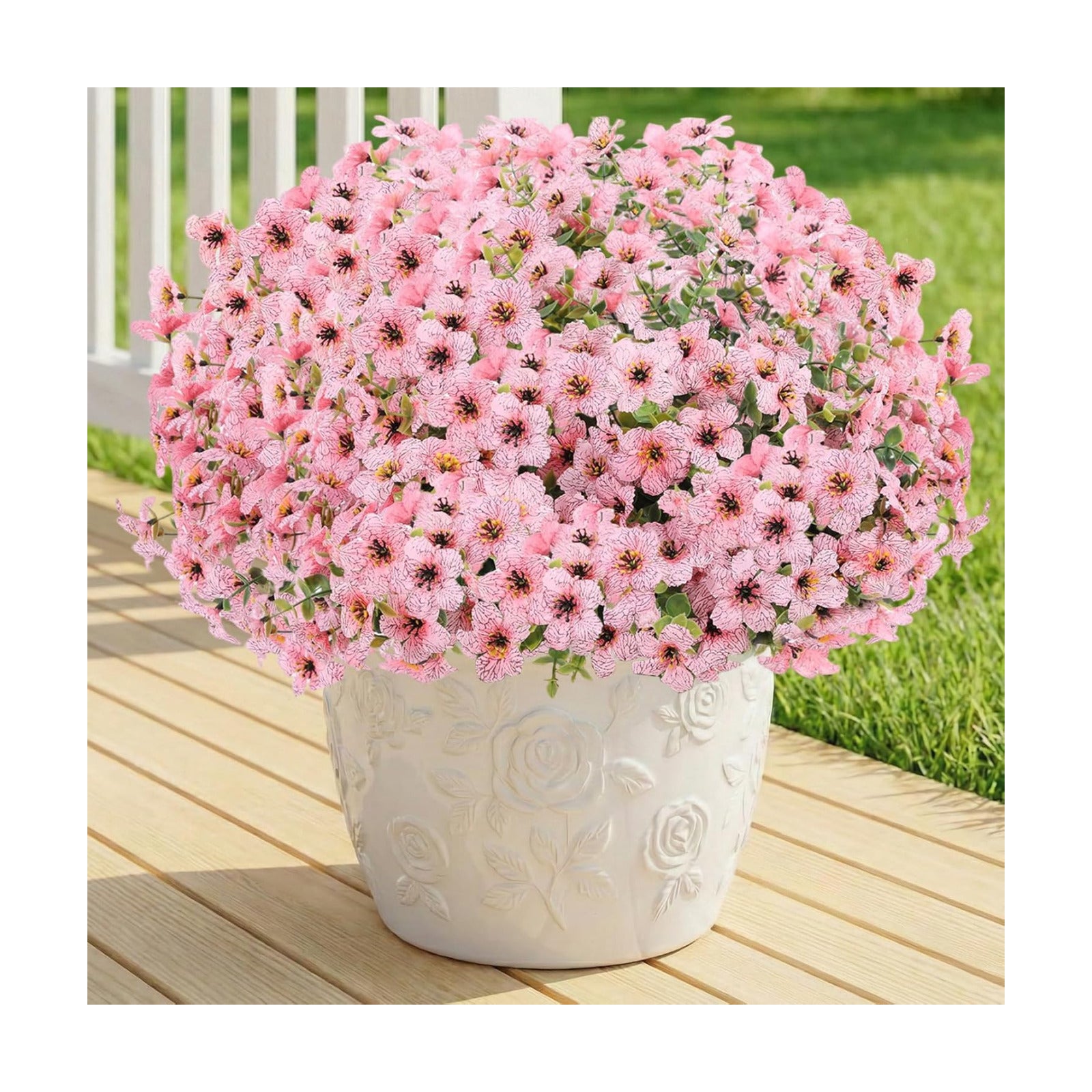 13Bundles Silk Realistic UV Resistant Faux Flowers / Pink / Artificial Flowers / Set of 13