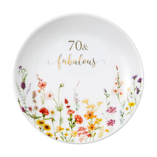 70 Fabulous Jewelry Ring Dish for Women 70th Birthday Gifts Idea for 70 Year / Birthday 70 Fabulous