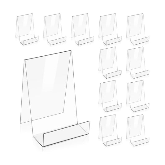 Acrylic Book Display Stand Tablet Holder Easel Holder for Displaying / Clear / 5.7 x 4 / Set of 12