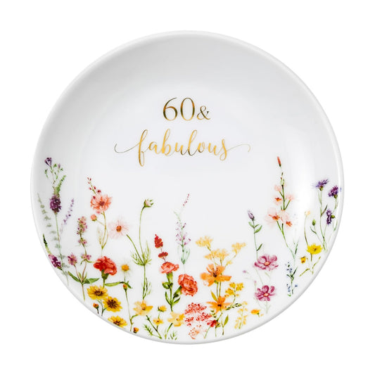 60 Fabulous Jewelry Ring Dish for Women 60th Birthday Gifts Idea for 60 Year / Birthday 60 Fabulous