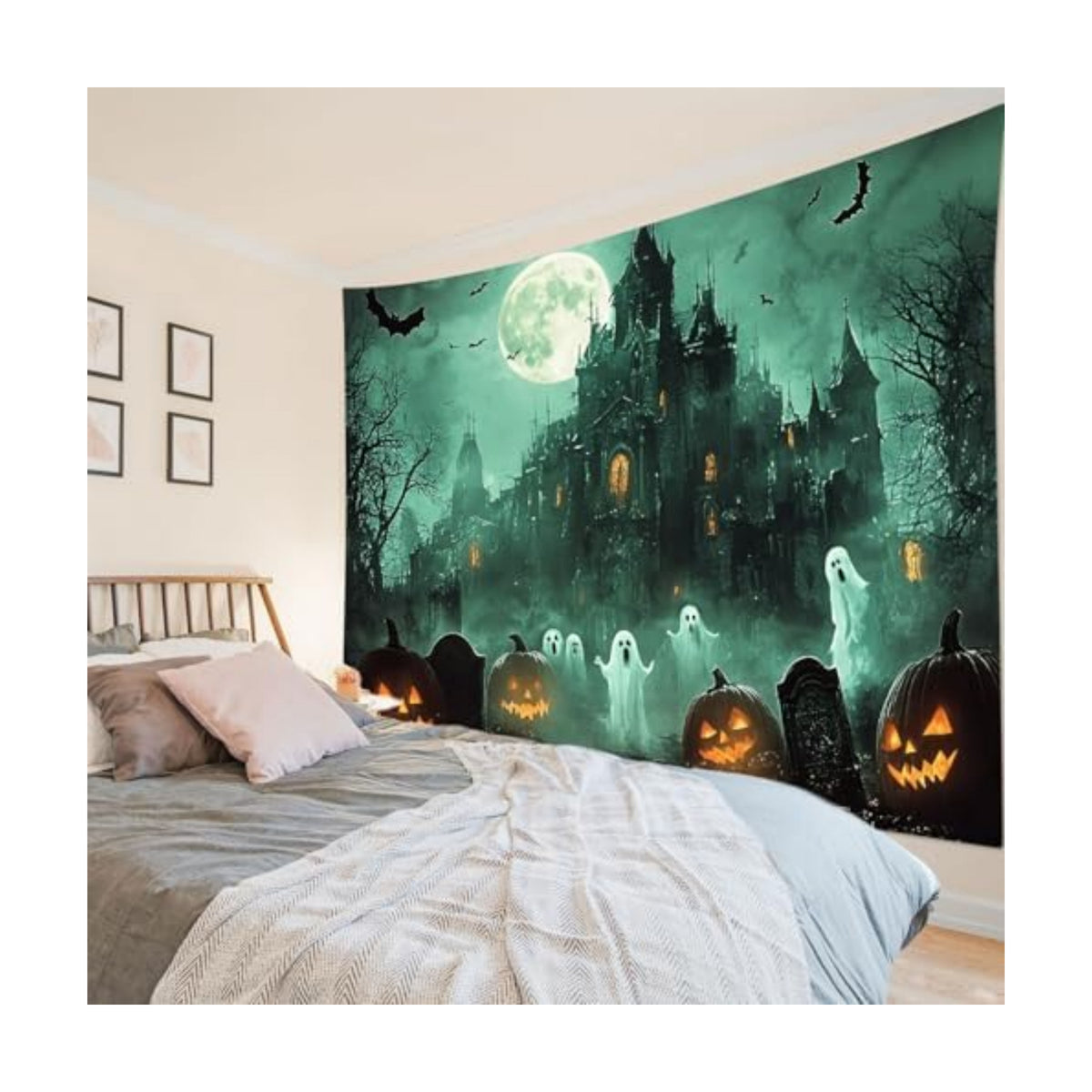 HVEST Horror Halloween Tapestry Wall Hanging for Bedroom,70.9L x 92.5W Inch