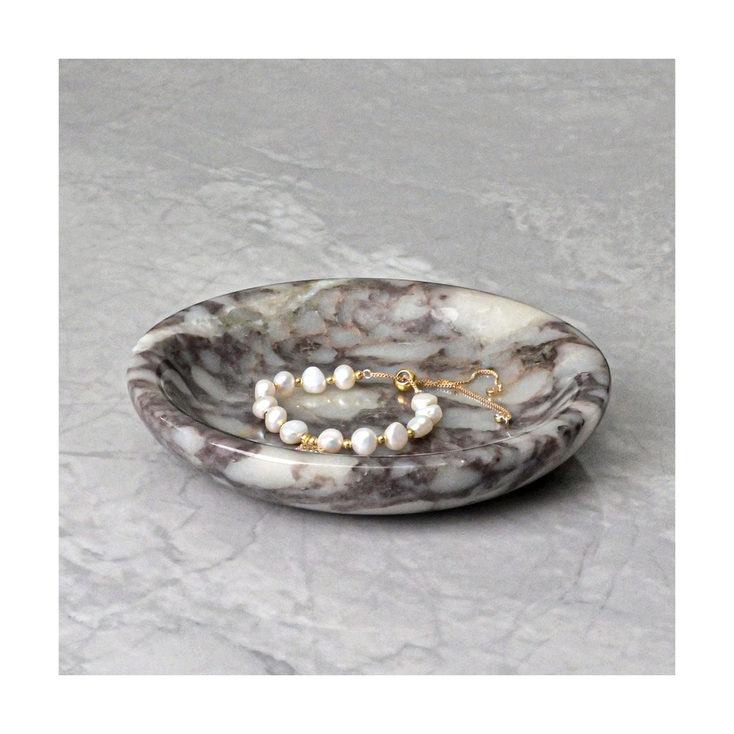 Marble Ring Dish Jewelry Tray / Calacatta Viola / Natural