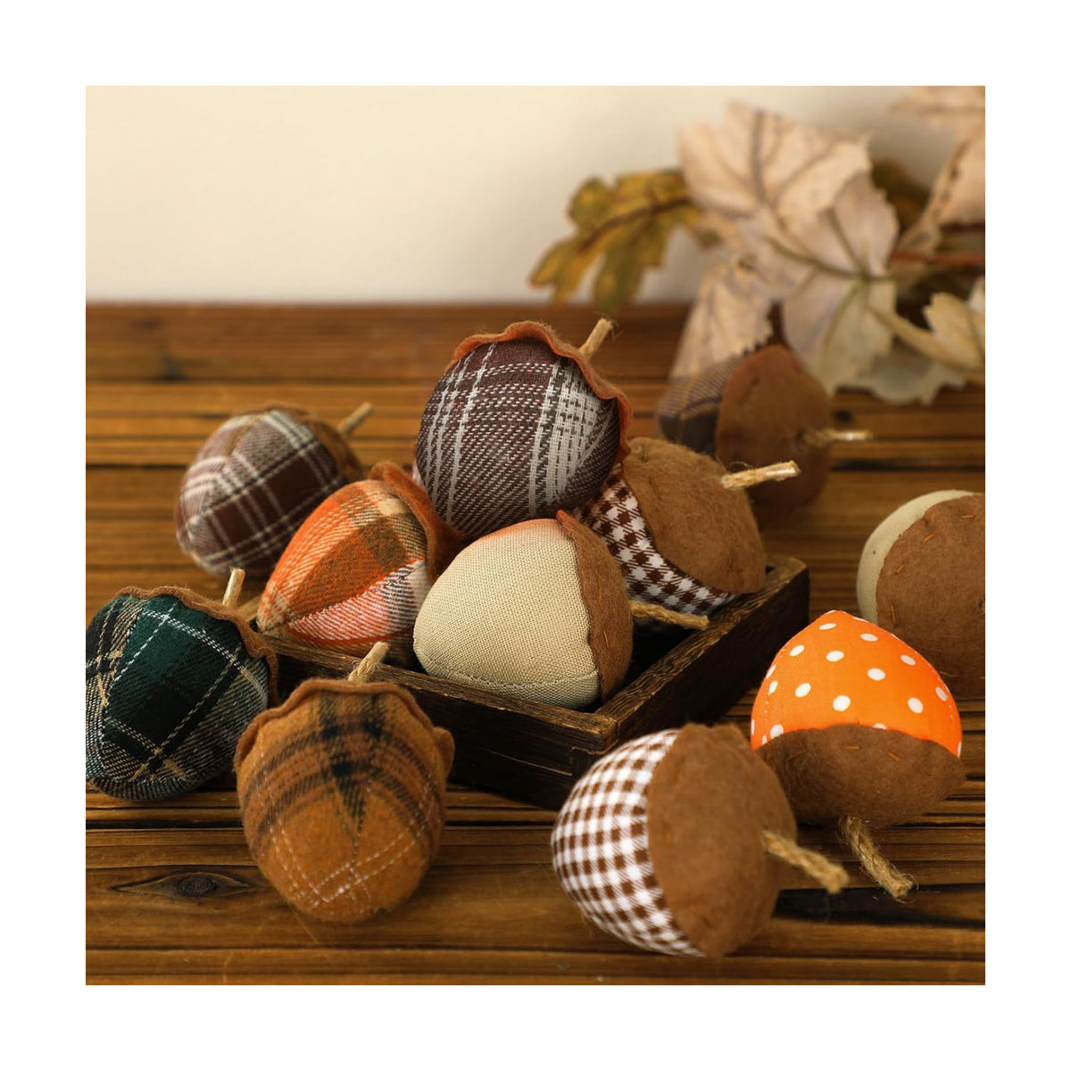 SmoothNovelty 12 Pcs Fall Felt Acorn Ornaments Thanksgiving Hanging Decor