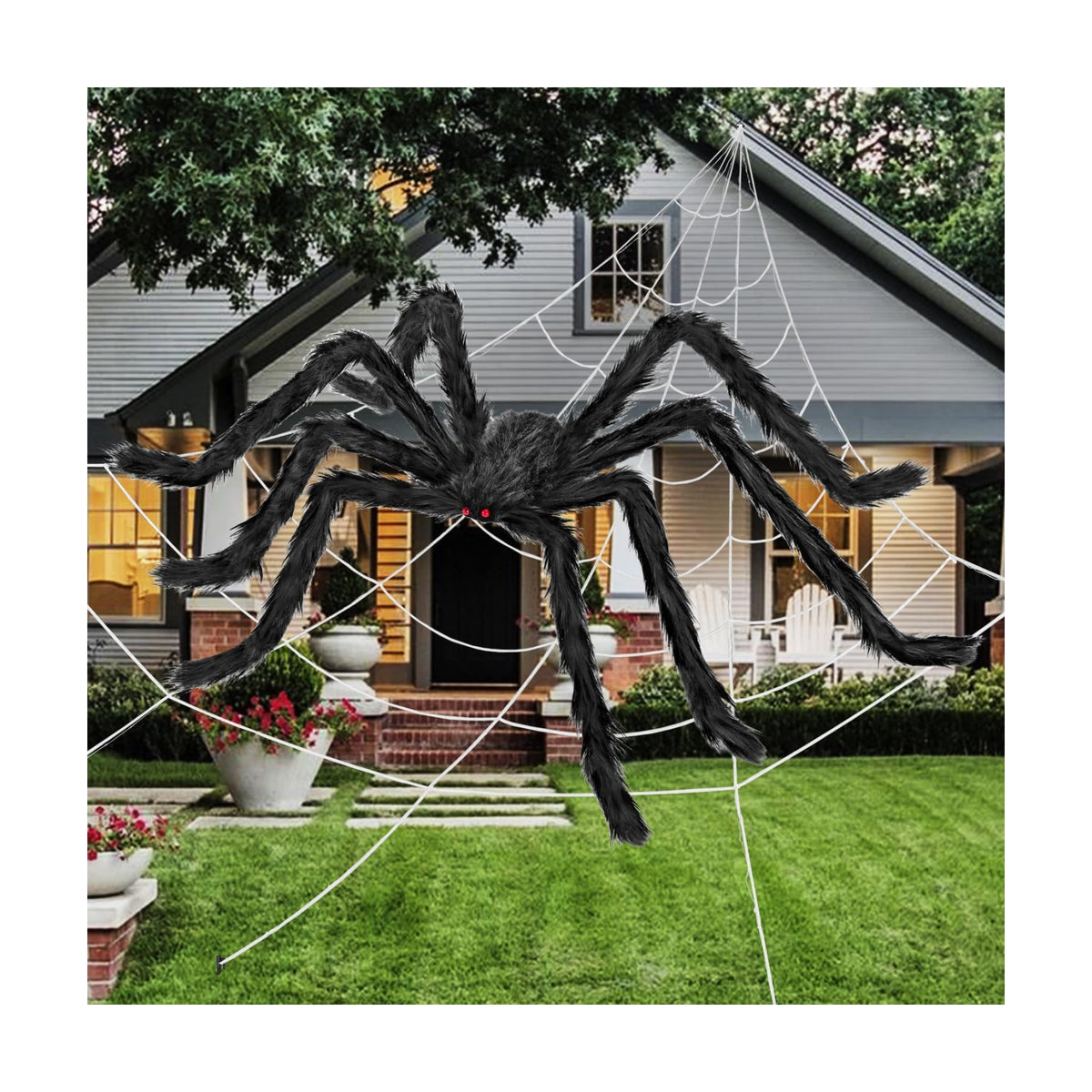 200" Halloween Spider Web with 59" Giant Spider, Halloween Decorations