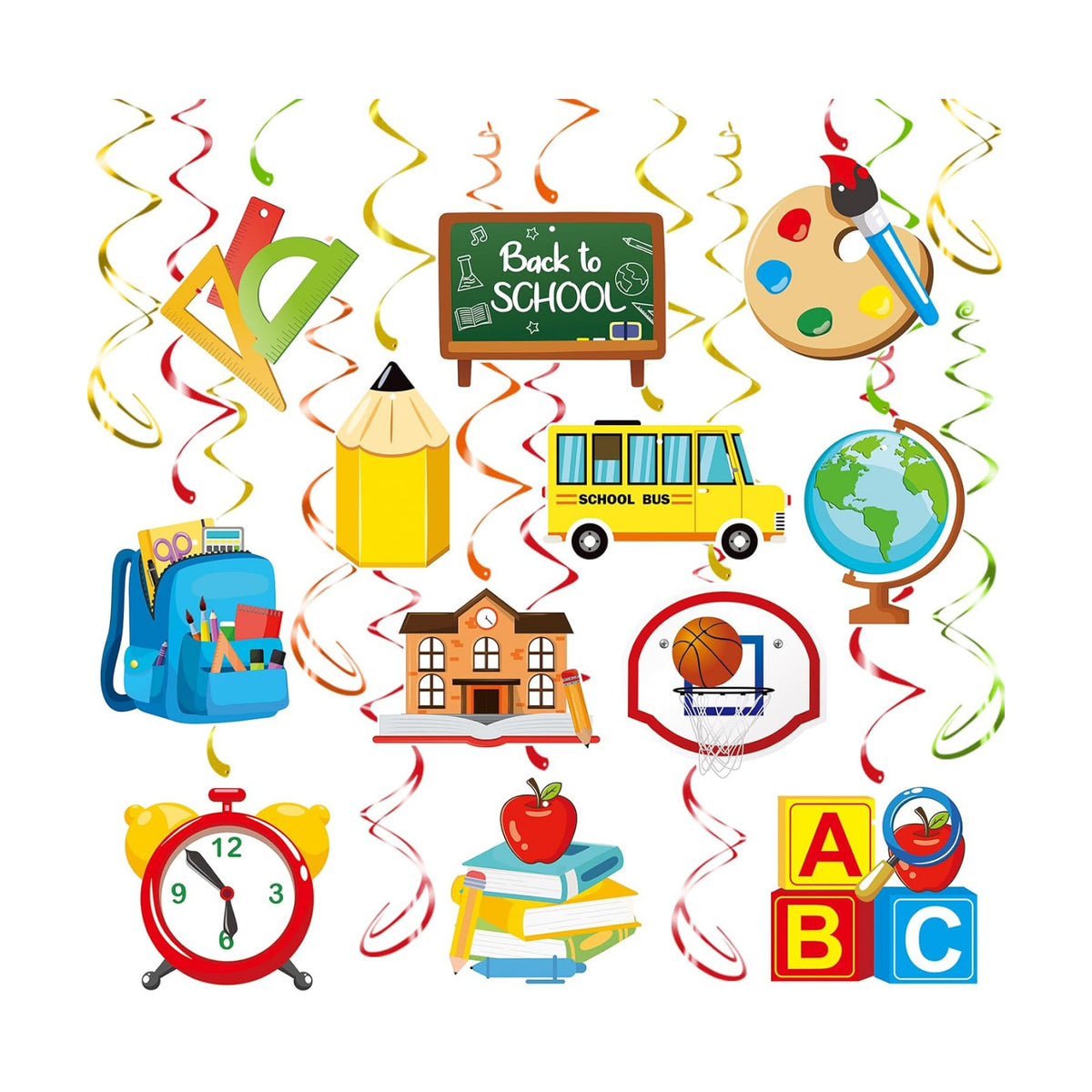 Back to School Hanging Swirls, 30Pcs