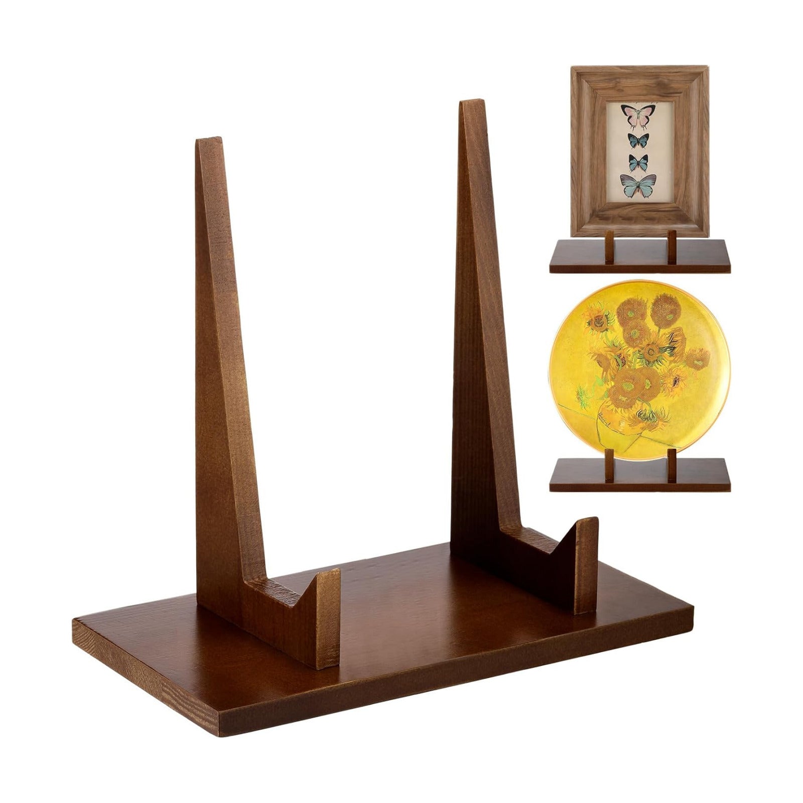 Wood Plate Stand for Display Plate Holder Display Frame Picture Photo Card Tabletop / 5.9 Inch