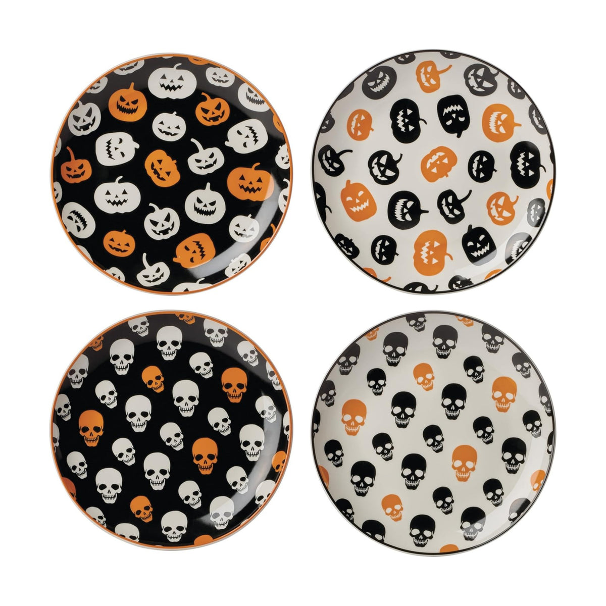 Oneida Vintro Halloween 4-Piece Accent Plates, Appetizer Plate Set for 4