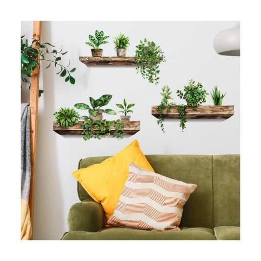 3D Potted Plants Wall Stickers Removable Tropical Nature Plants Wall Decals / Set of 3