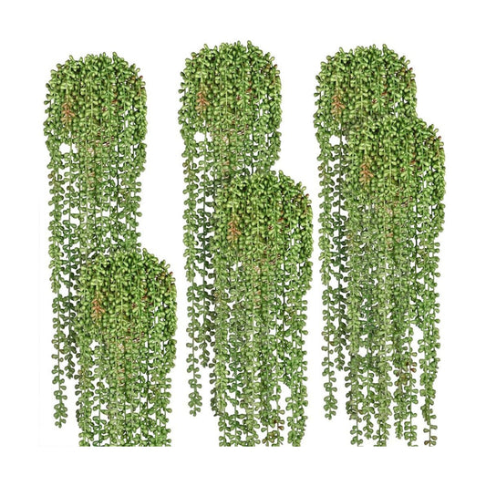 6pcsString of Pearls Plant Artificial Faux Hanging Succulents Hanging Greenery / Green / Set of 6