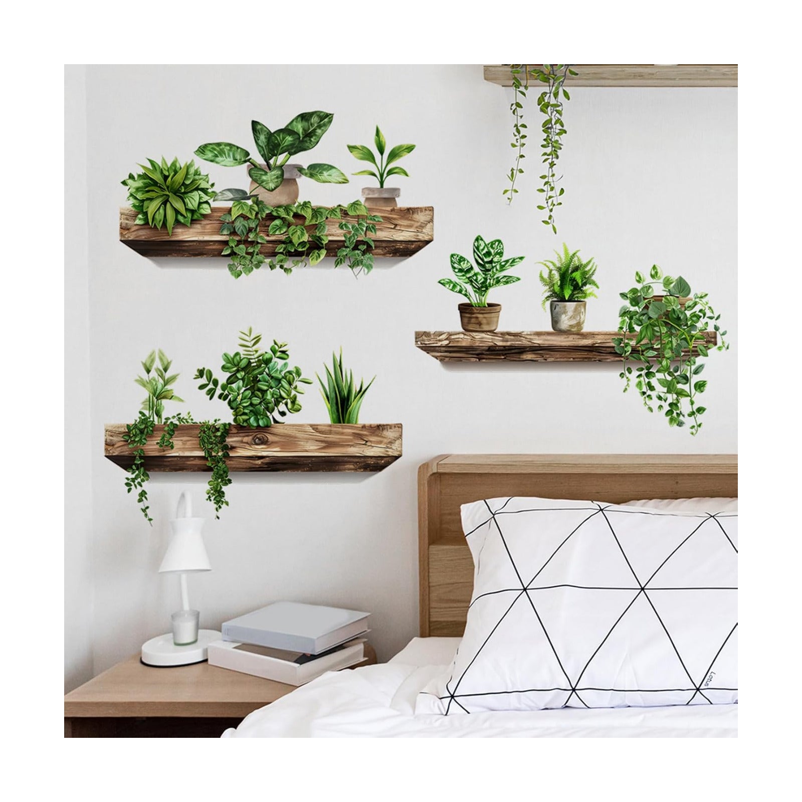 Green Plant Wall Decals 3D Bonsai Tropical Betterfly Wall Sticker Creative Vinyl / Green Plant 3