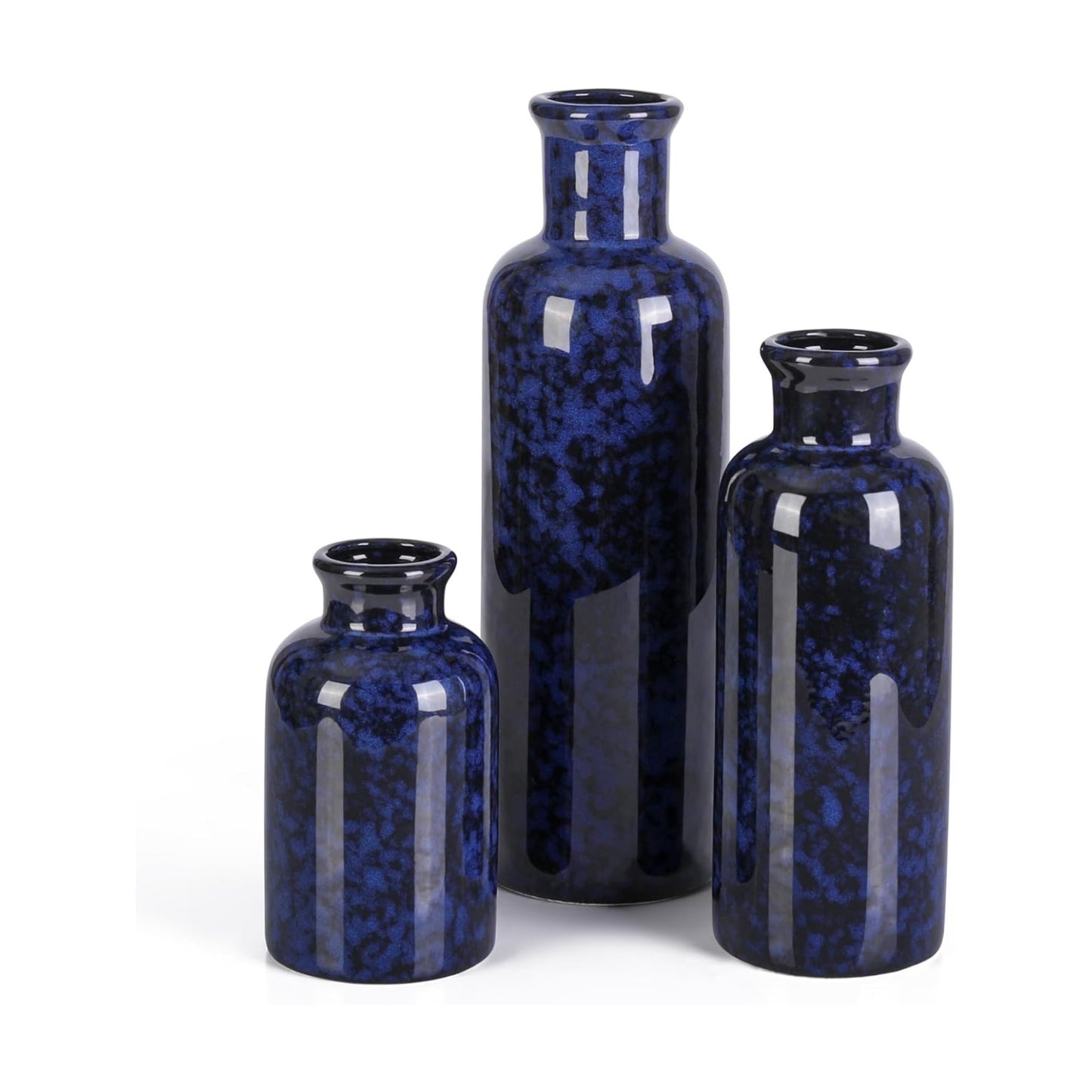 Small Ceramic Vase / Blue / Set of 3