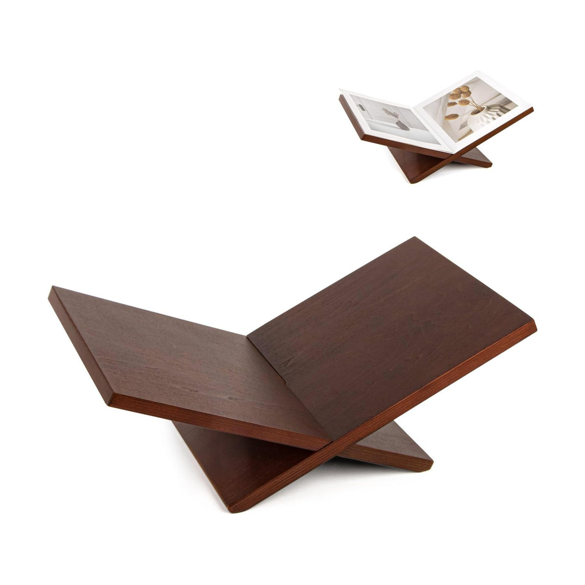 Open Display Stand, Wooden Large Book Holder, Coffee Table Stand | Wood Easel for Magazine, Art, Cook Book, Bible