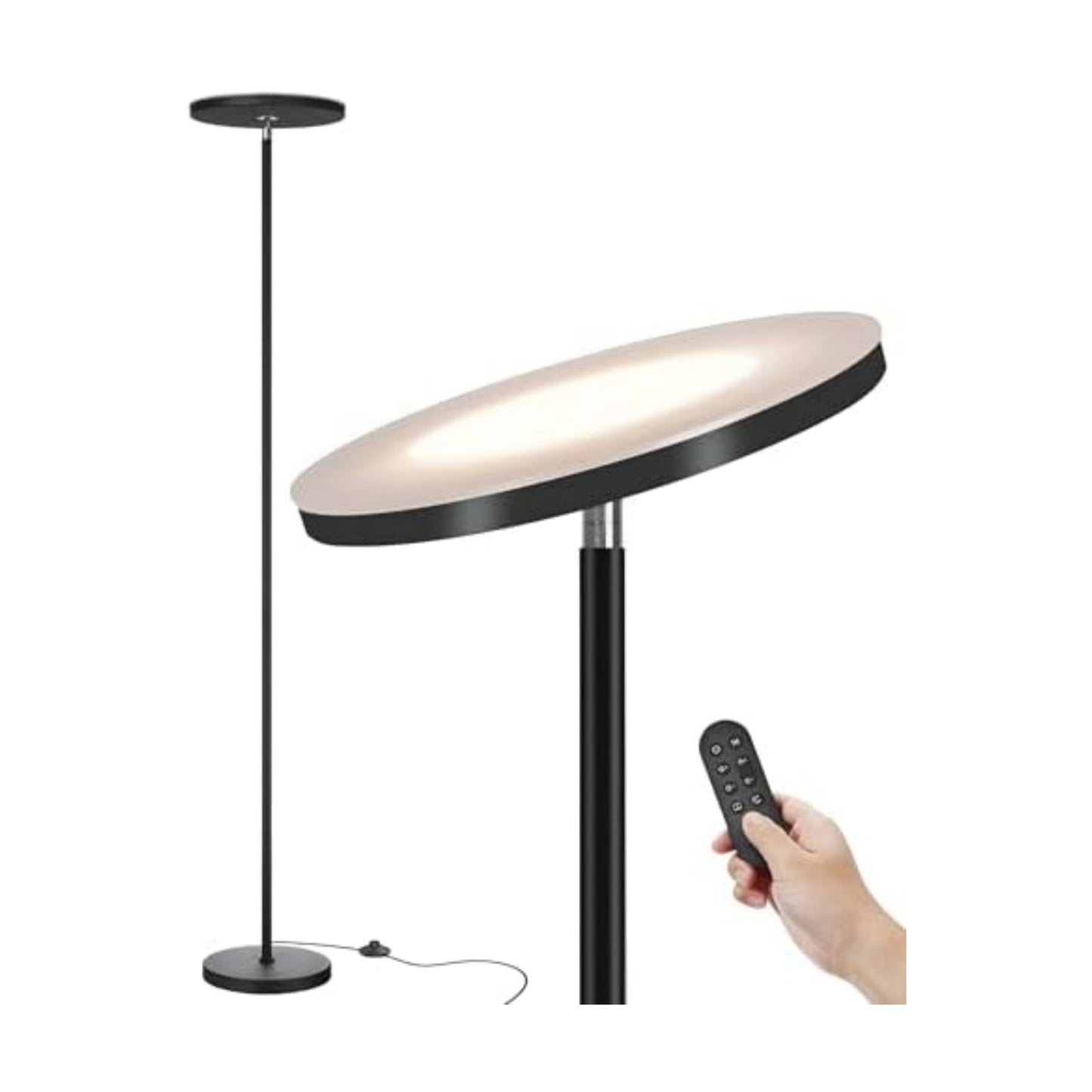 JOOFO LED Floor Lamp for Living Room, Torchiere Lamp with Compact Remote