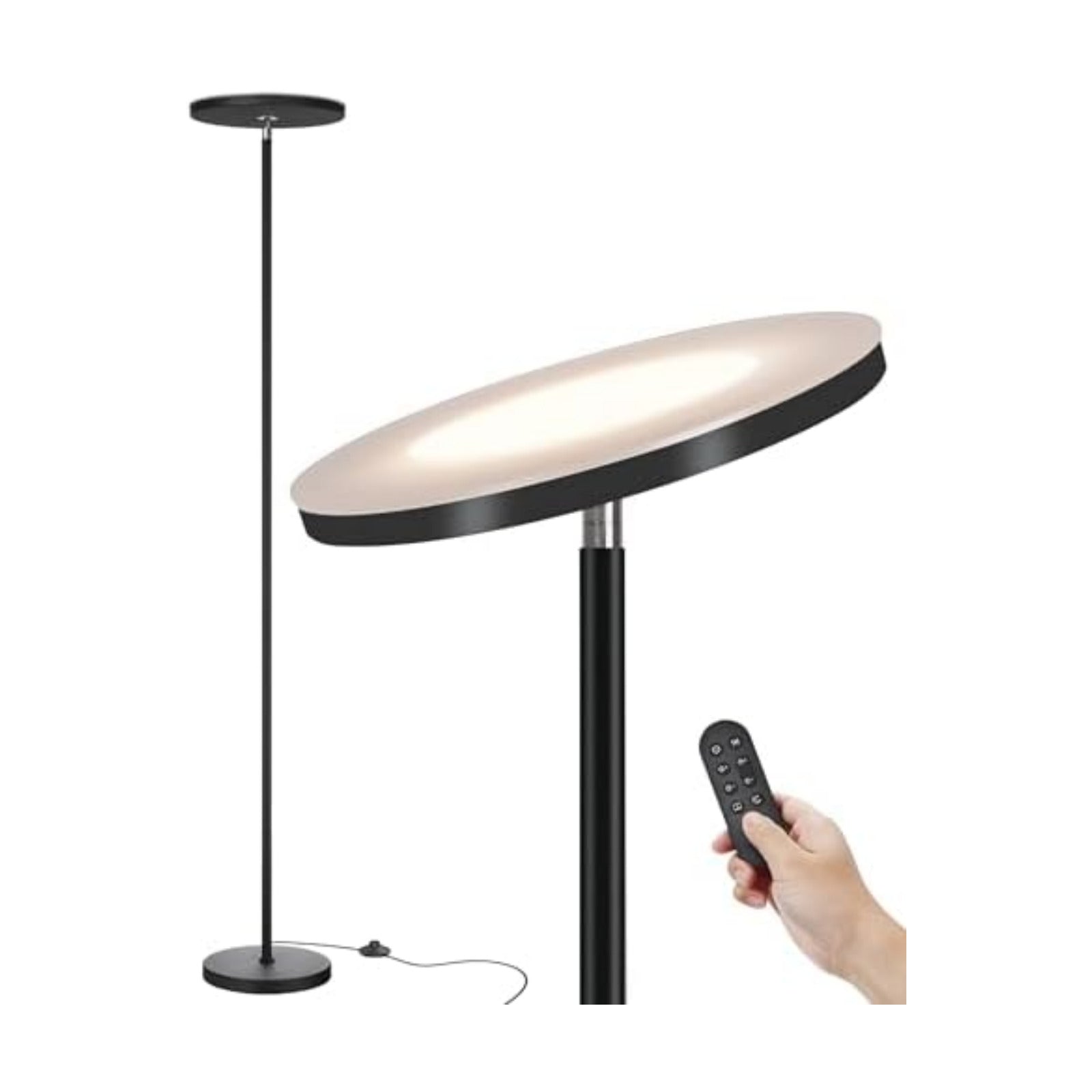 JOOFO LED Floor Lamp for Living Room, Torchiere Lamp with Compact Remote