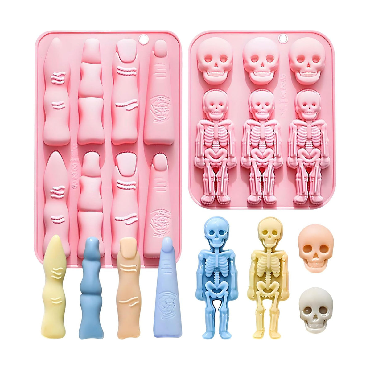 Halloween Silicone Mold Set, Skeleton & Witch Finger Shapes
