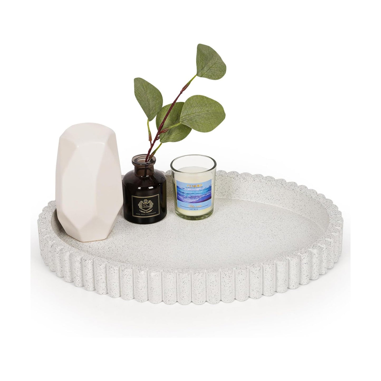 Oval Tray / 13" Concrete Coffee Table Trays / Granite / 13 x 9.5 x 1.5
