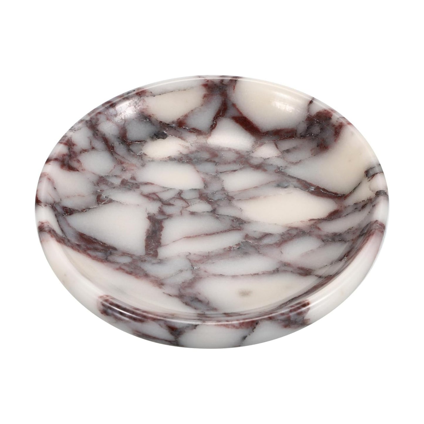 5.5" Marble Jewelry Dish Tray Decorative Key Plate Holder Catch / Small / Calacatta Viola / Natural