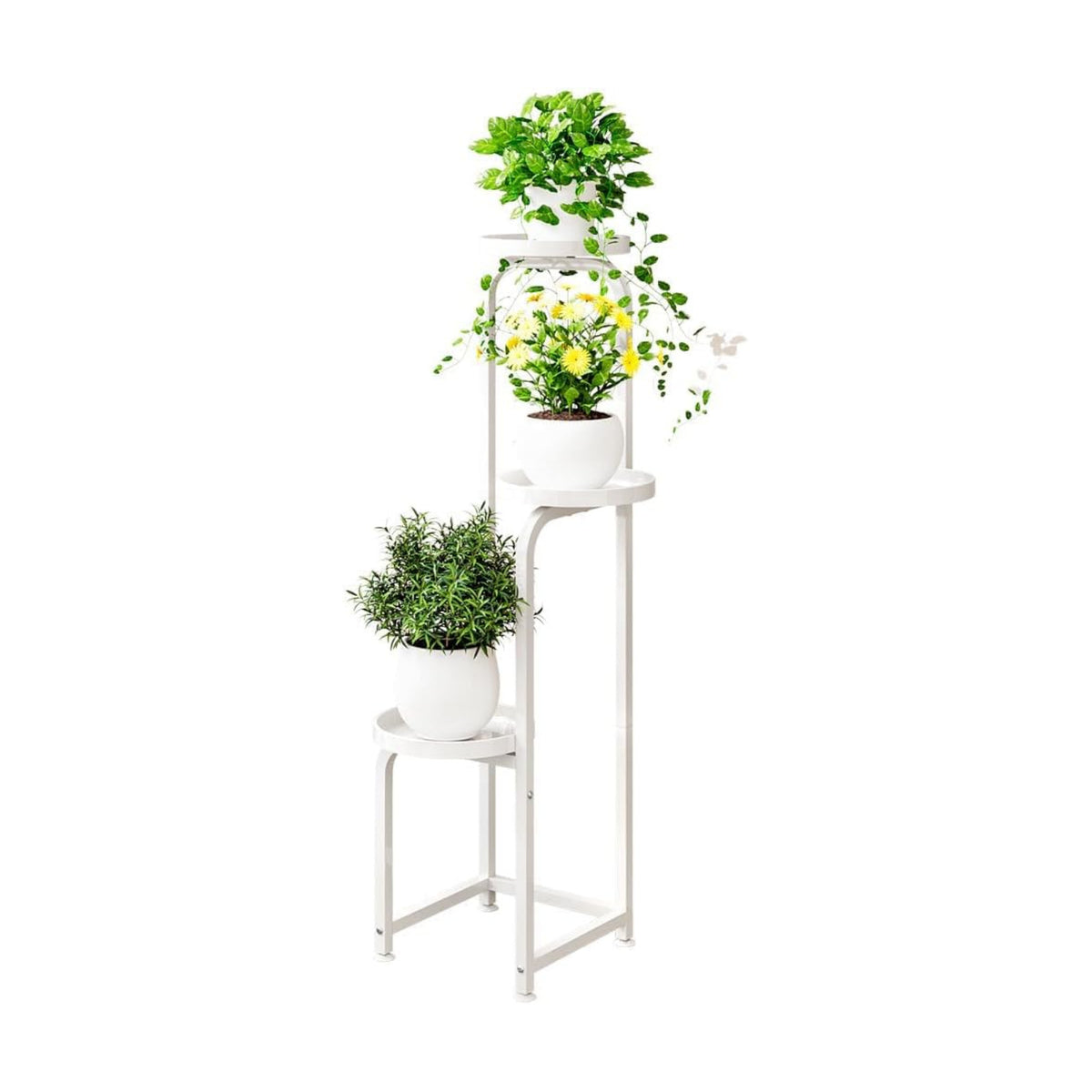 INGIORDAR Plant Stand Indoor Outdoor Corner Tiered Plant Shelf 3 Tier Metal | Space-saving Tiered Design Displays