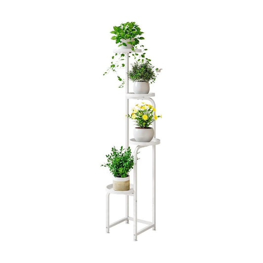 IINGIORDAR Plant Stand Indoor Outdoor Corner Tall Plant Shelf 4 Tier Metal | Space-saving Tiered Design Displays