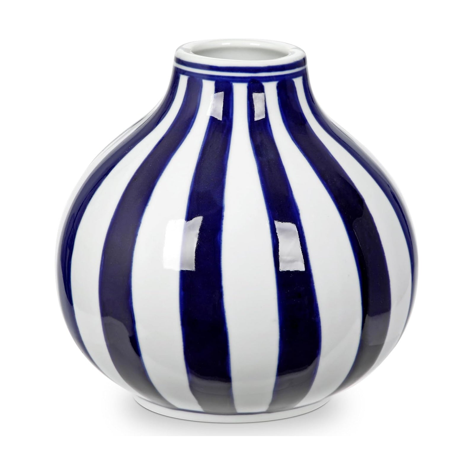 White Vase Porcelain Vases Small Chinoiserie Vase Ceramic Chinese Floral Vases / Stripe / Blue
