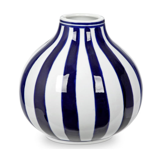 White Vase Porcelain Vases Small Chinoiserie Vase Ceramic Chinese Floral Vases / Stripe / Blue