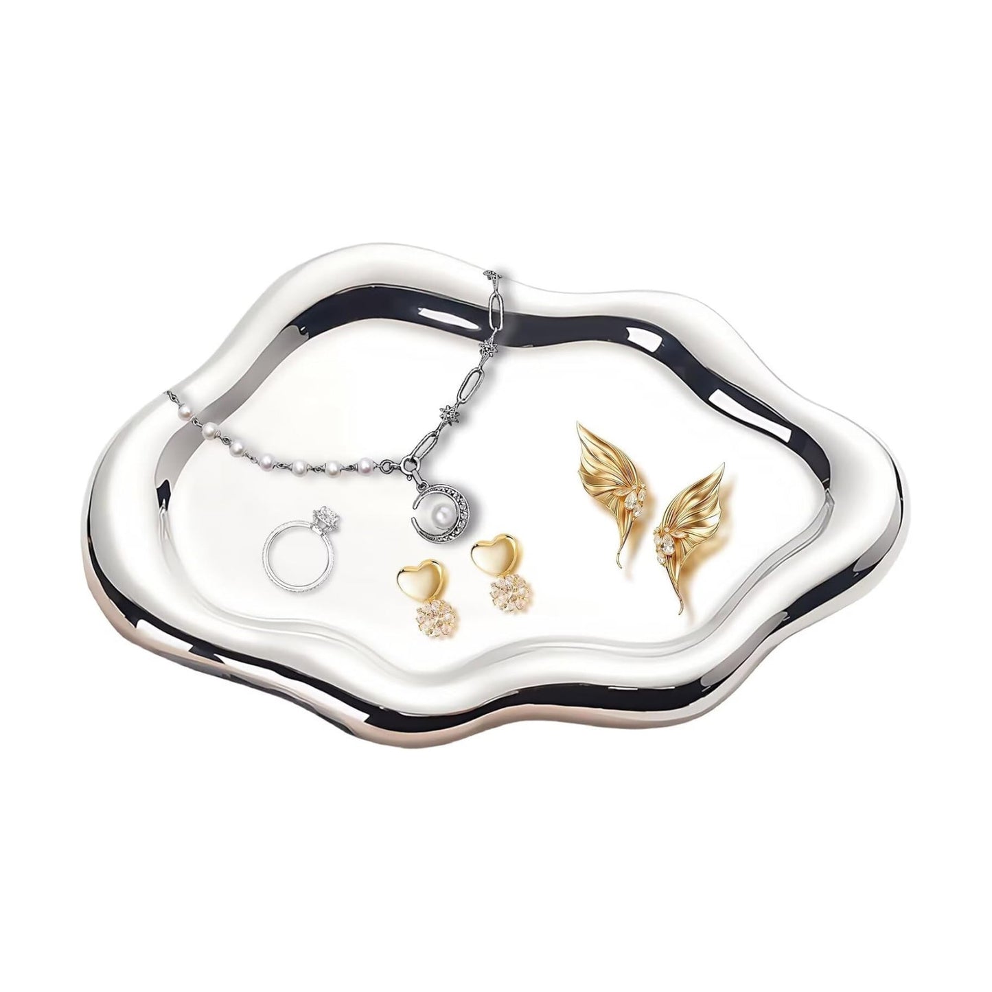 Room Decorative Vanity Tray / Silver
