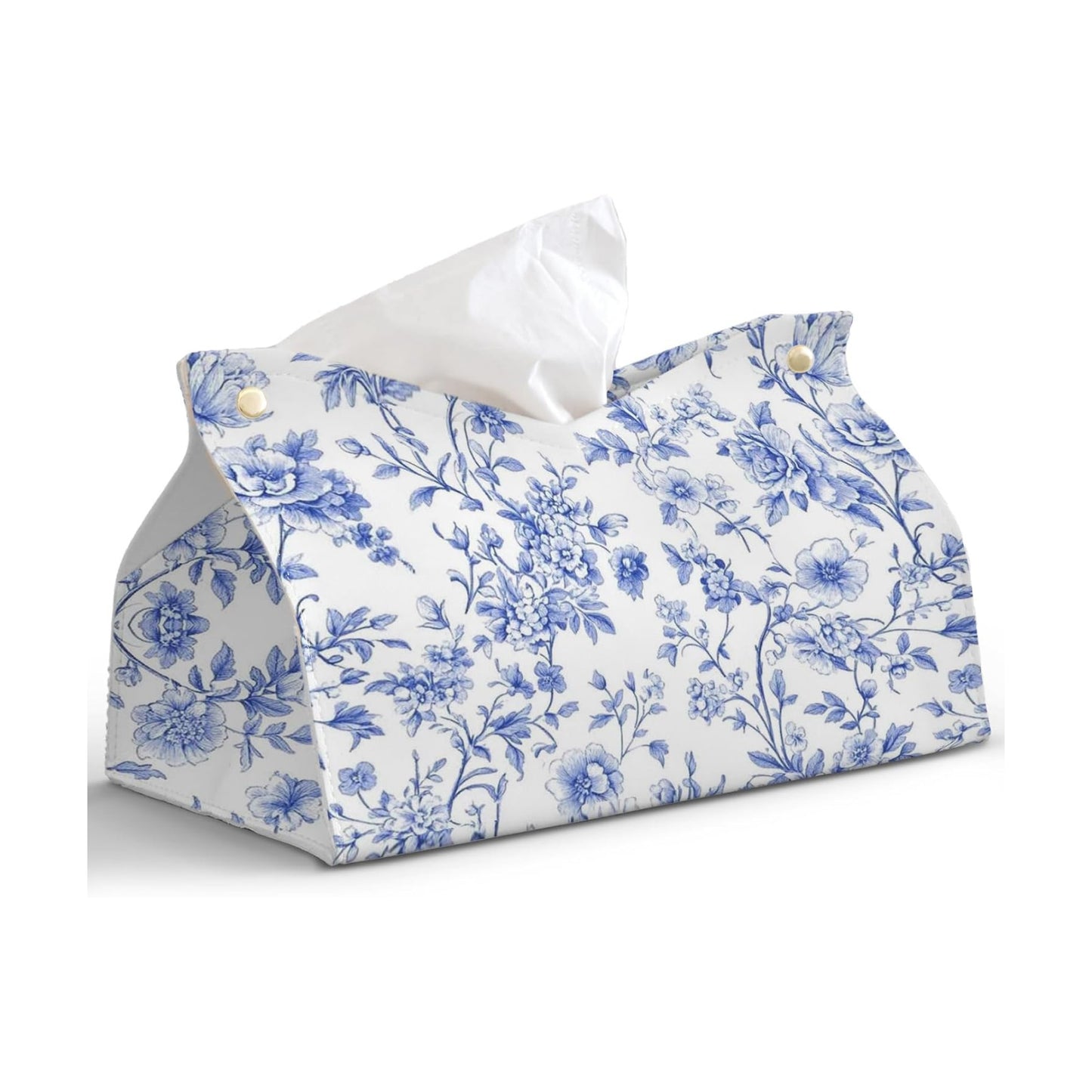 Tissue Box Cover Rectangle / Light Blue Chinoiserie