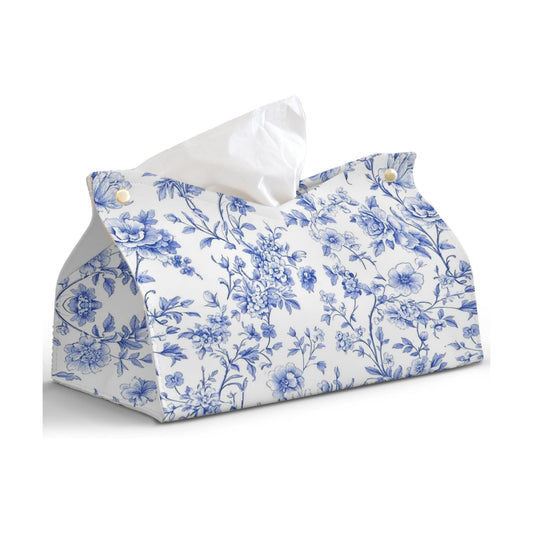 Tissue Box Cover Rectangle / Light Blue Chinoiserie