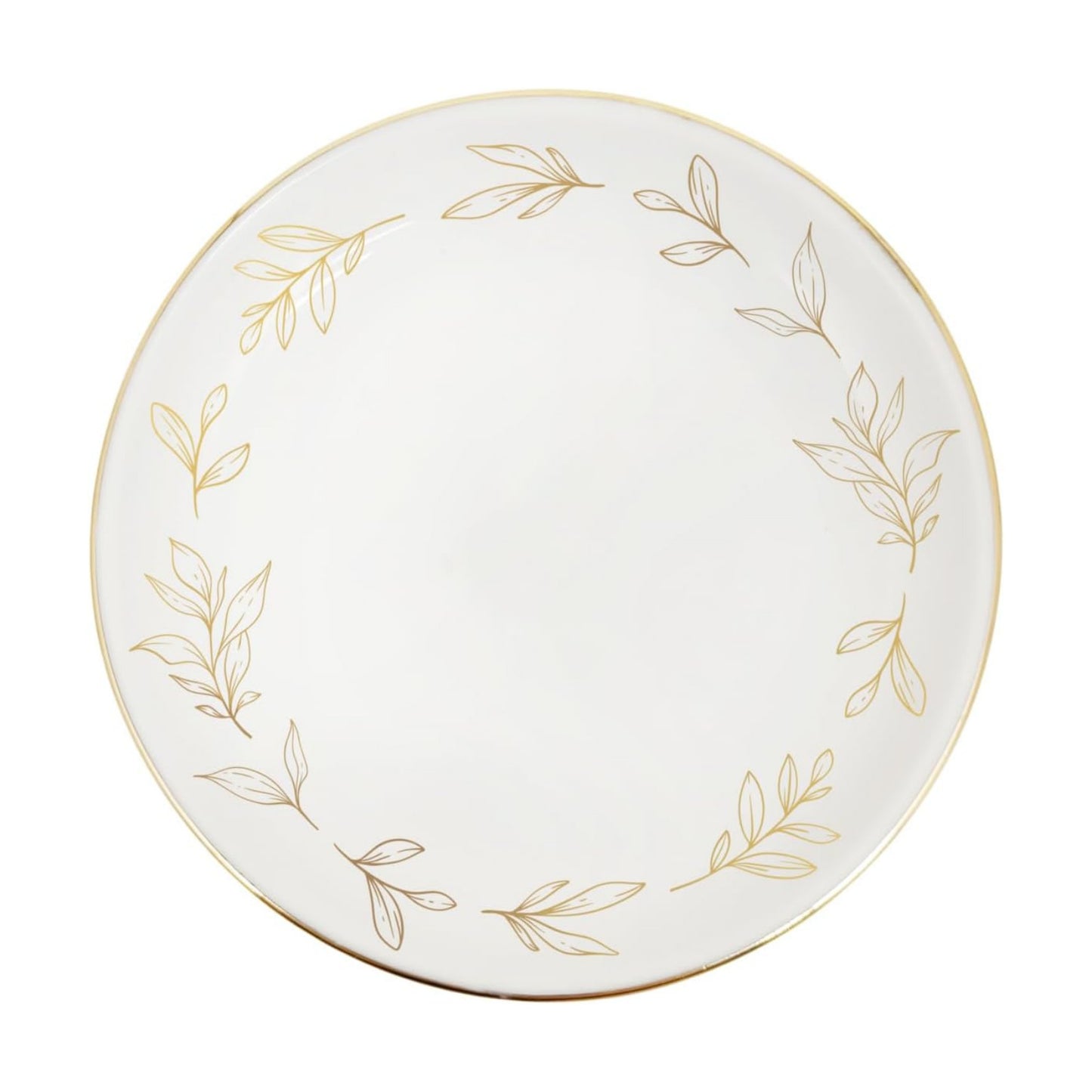 Ceramic Trinket Tray / Leaves / Gold