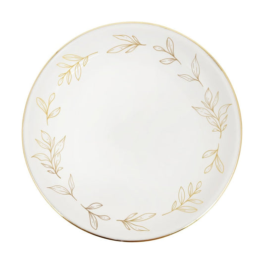 Ceramic Trinket Tray / Leaves / Gold