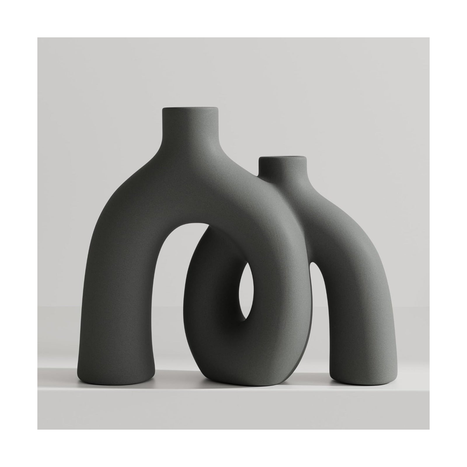 Dark Modern Minimalism Industrial Style Vases Home Decor / Gray