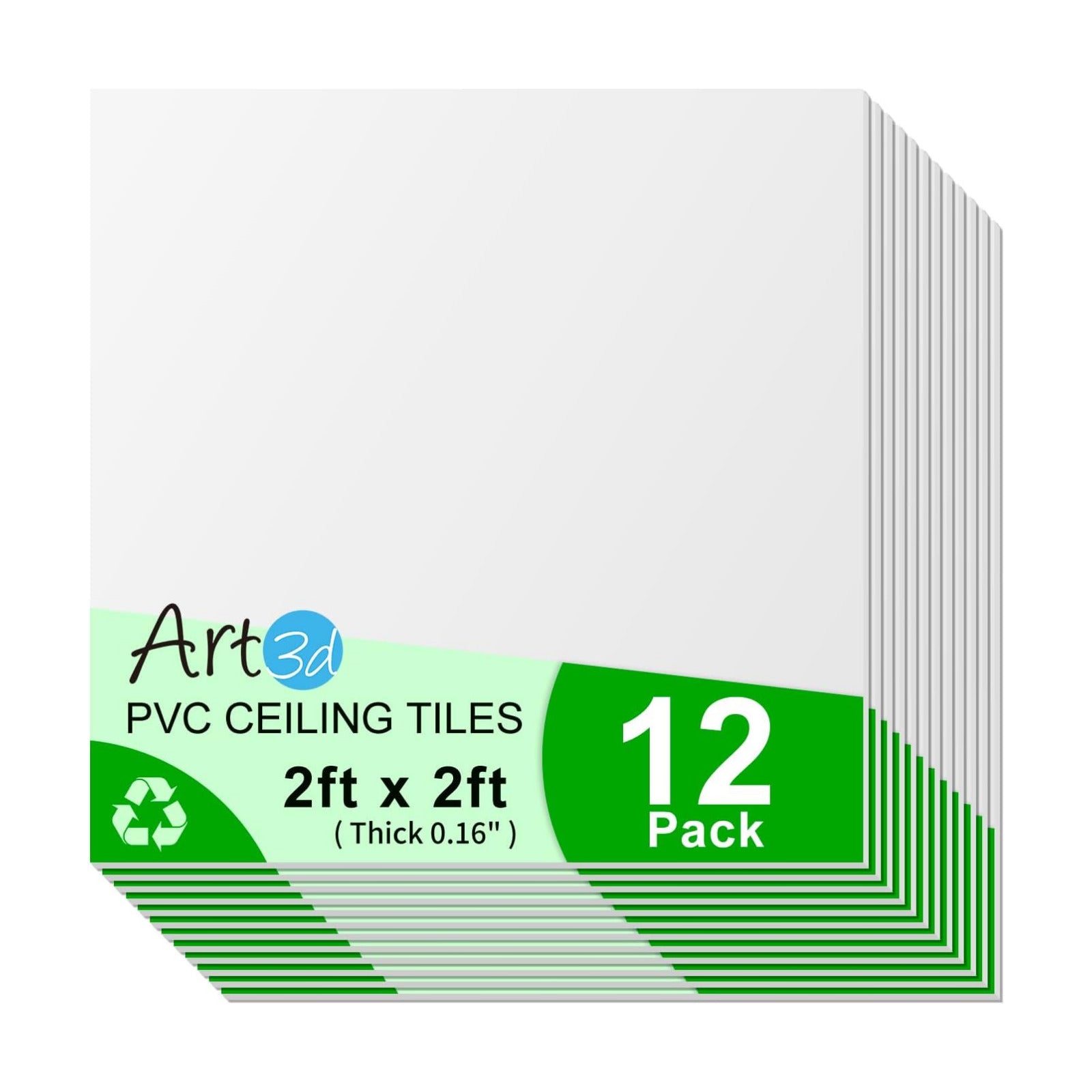 x PVC Tiles / White / 24 x 24 / Set of 12