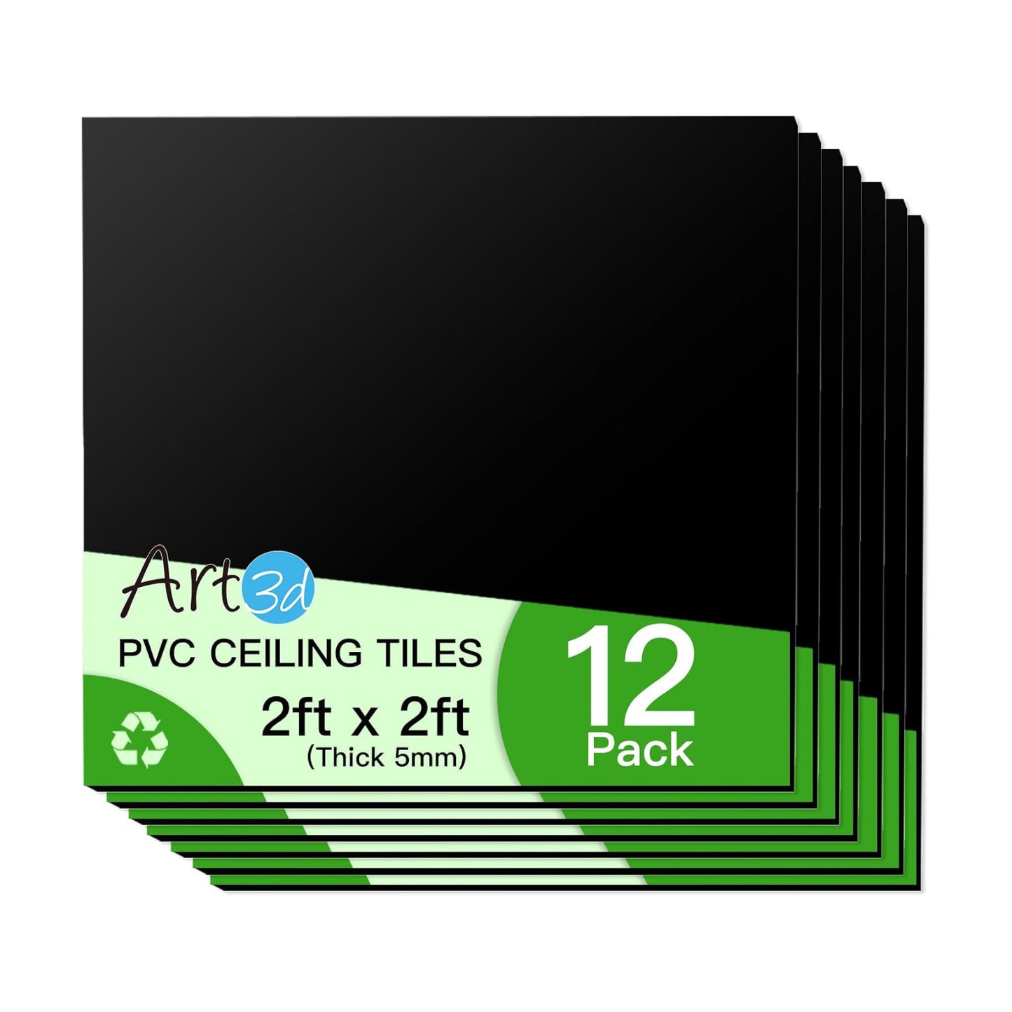 x PVC Tiles / Black / 24 x 24 / Set of 12