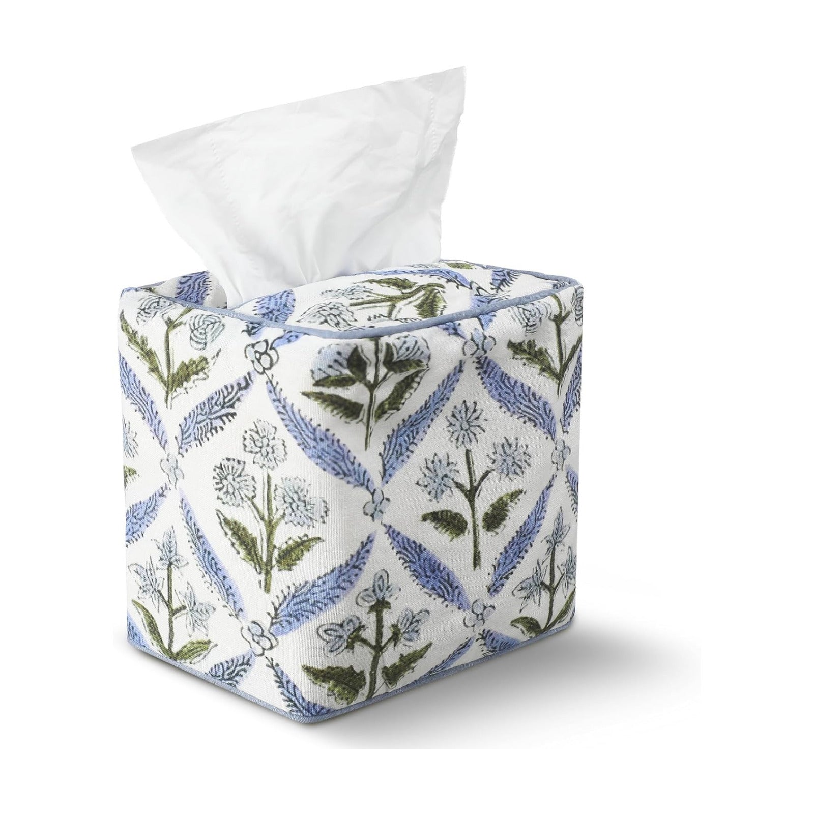Fabric Tissue Box Cover / Blue
