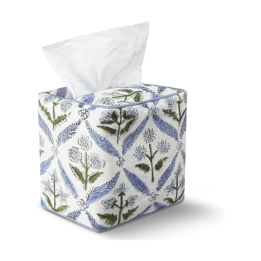 Fabric Tissue Box Cover / Blue