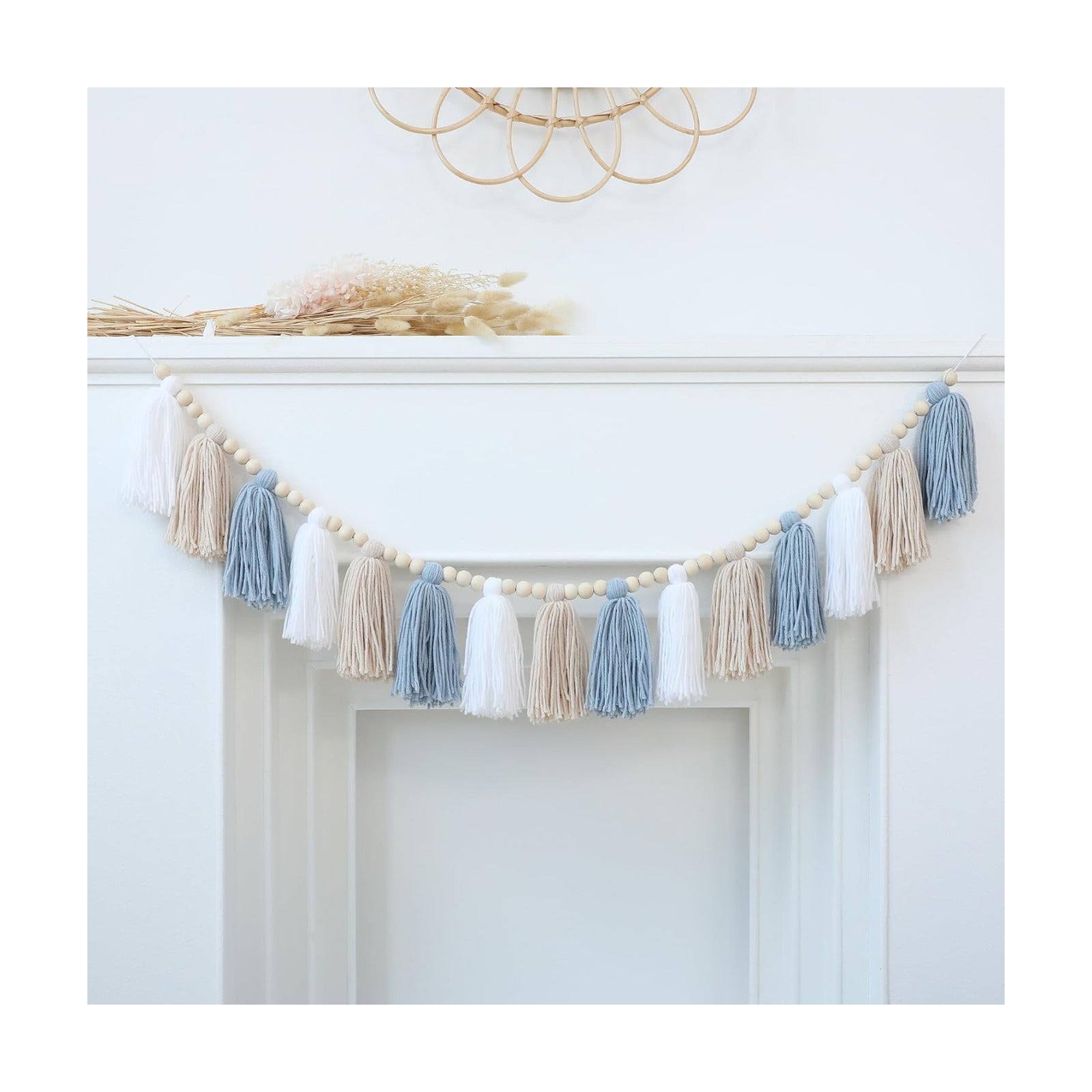 Boho Tassel Garland Wall Hanging / Blue