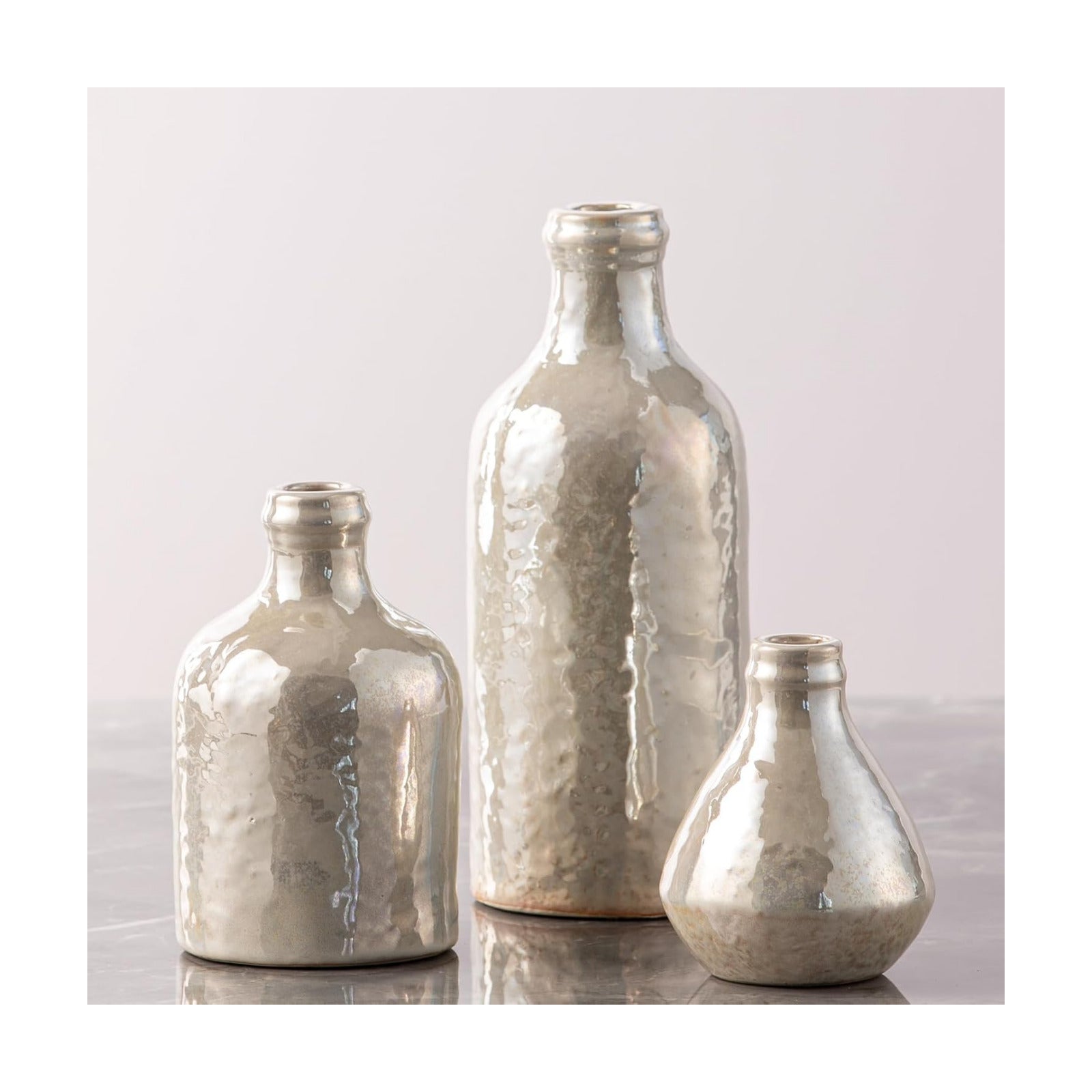 Ceramic Vase / 009-white / Set of 3