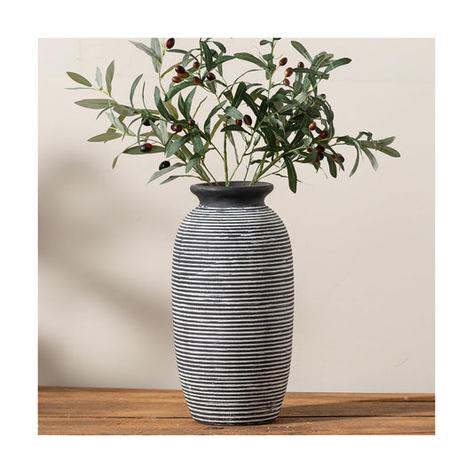 Ceramic Rustic Vase / 12.5" H - Black