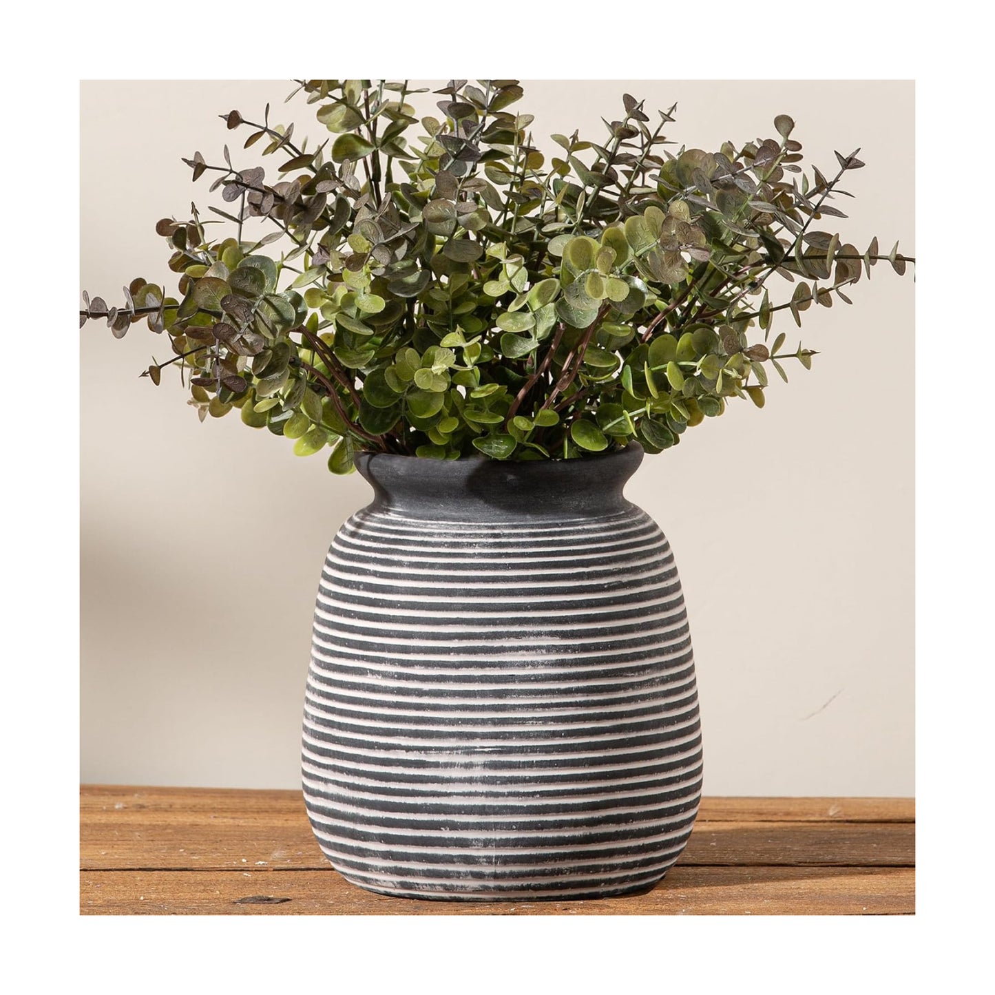Ceramic Rustic Vase / 6" H - Black