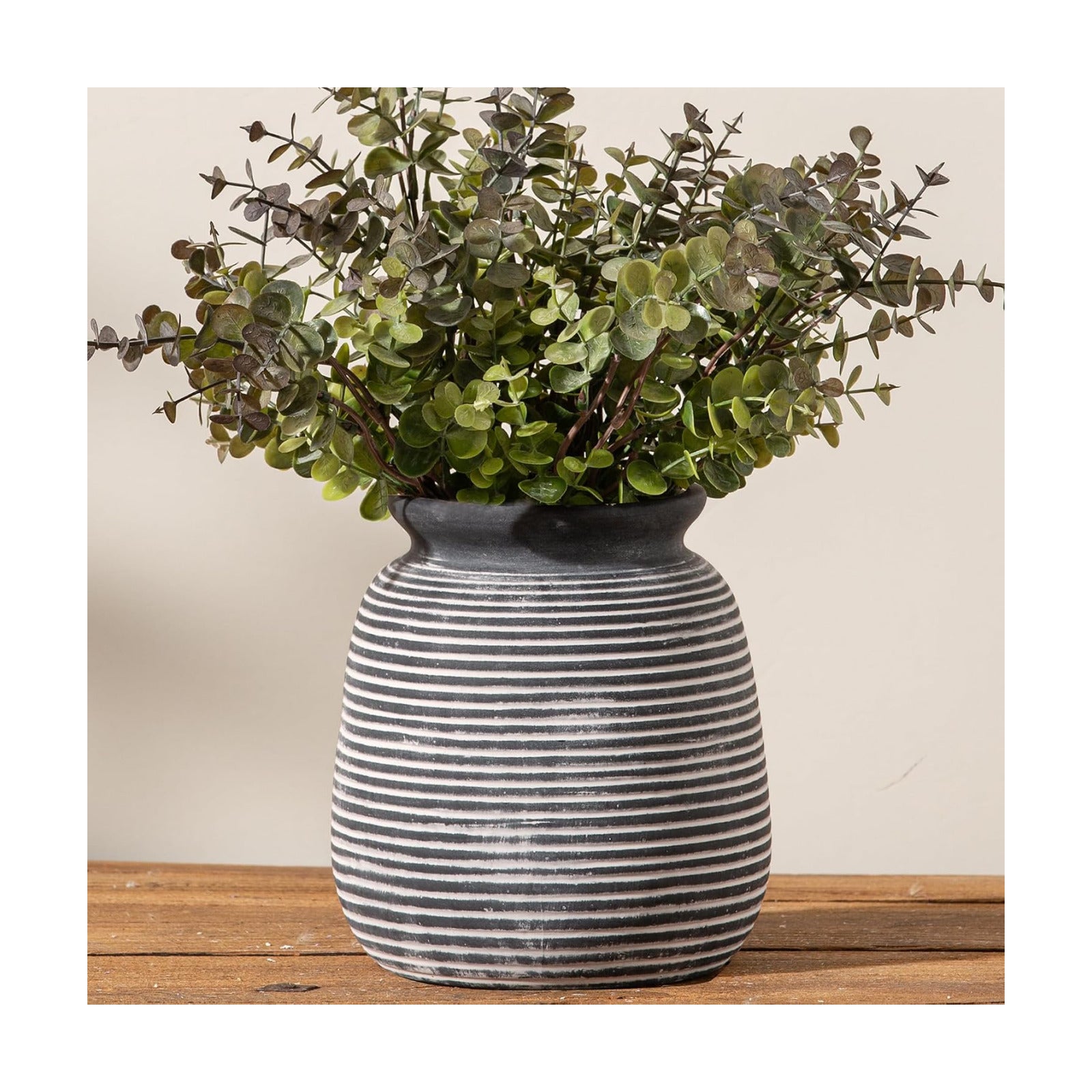 Ceramic Rustic Vase / 6" H - Black