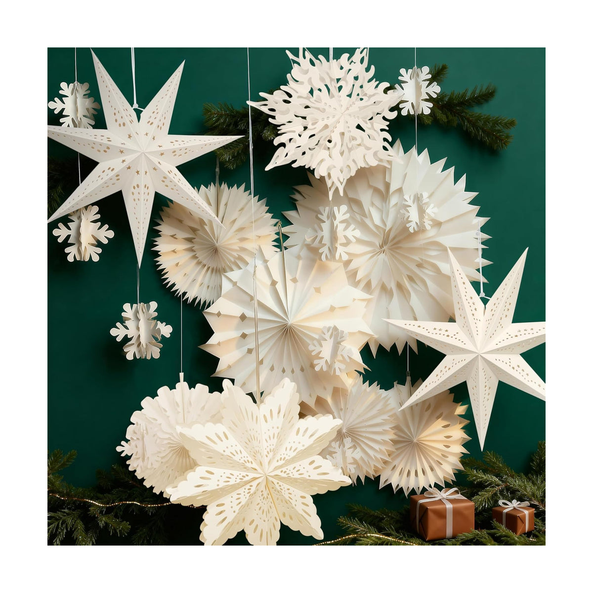 Christmas White Winter Wonderland Snowflake Party Hanging Decorations