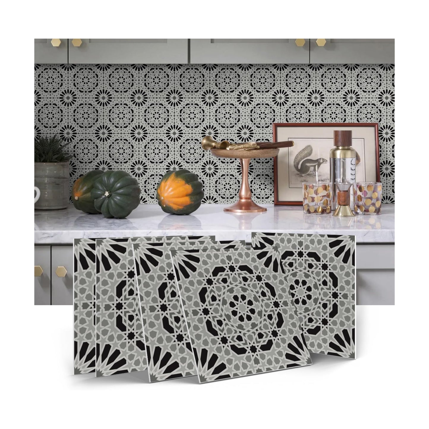 Tile Stickers Tile Decals / Art-516 / 5.9 x 5.9 / Set of 12