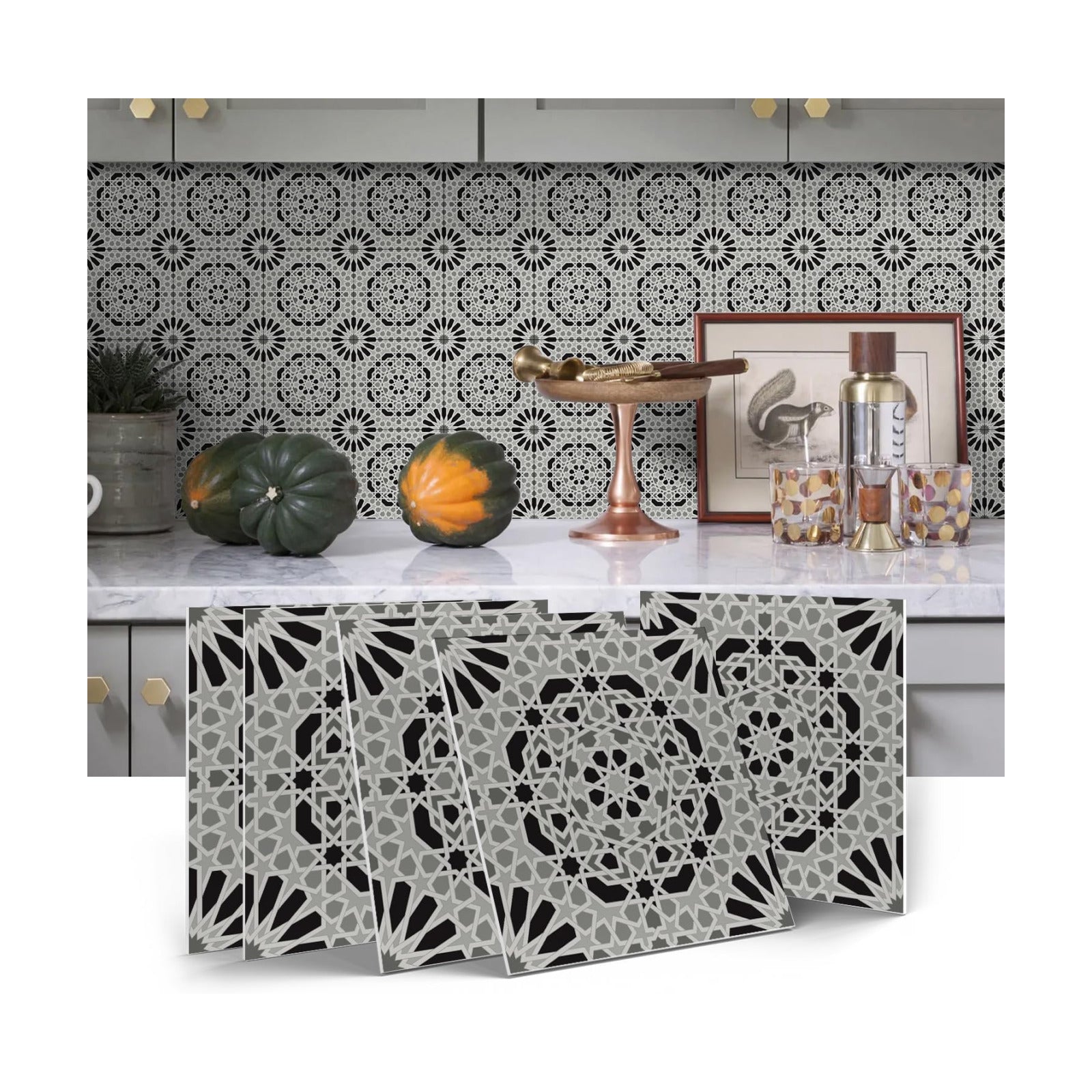 Tile Stickers Tile Decals / Art-516 / 5.9 x 5.9 / Set of 12