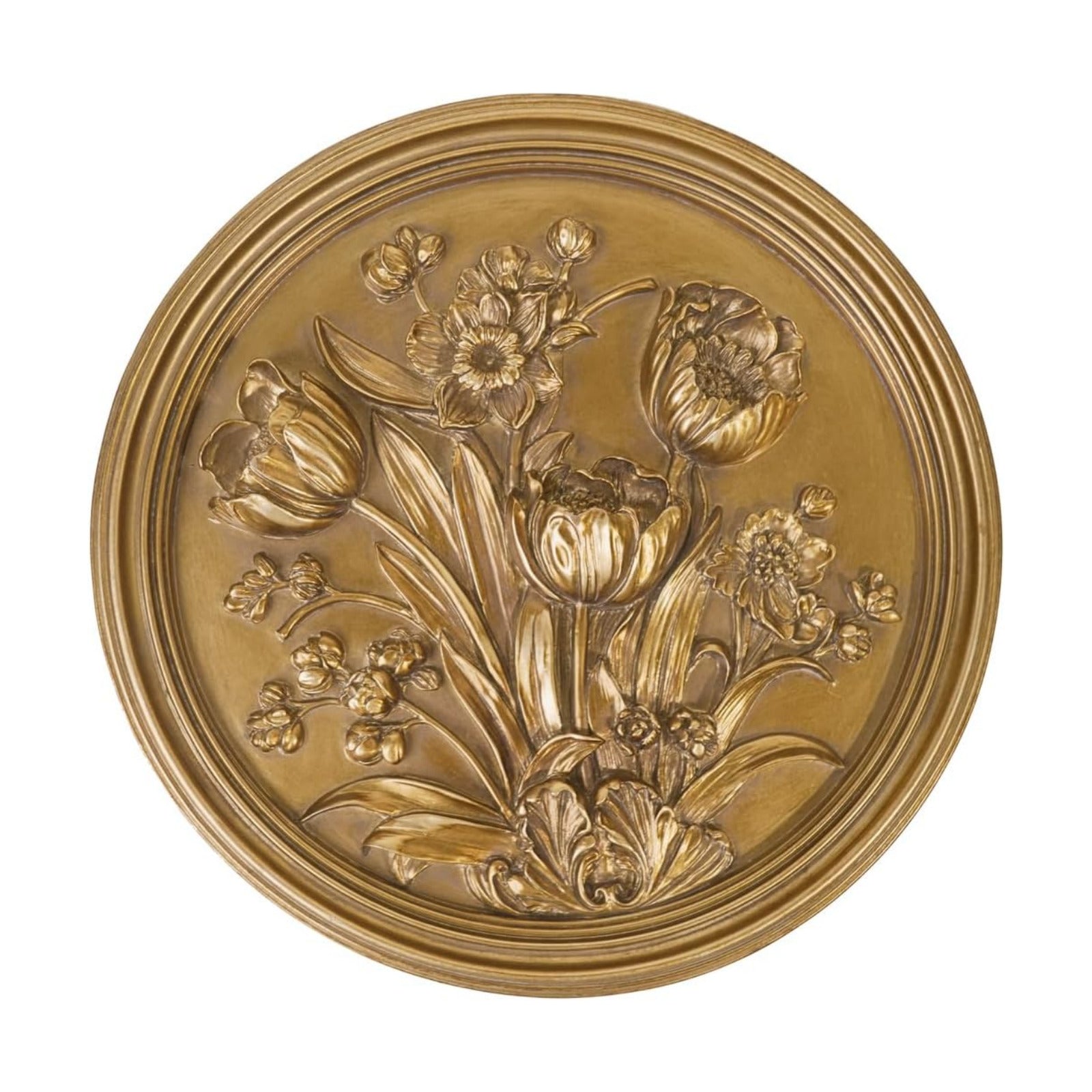 Vintage Wall Sculpture / Antique Gold