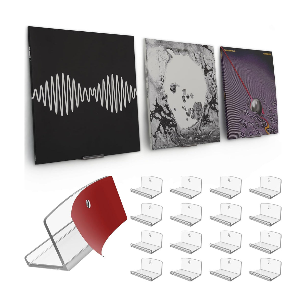 Adhesive Vinyl Wall Mount (16-Pack) – Strong Hold Record Holder Wall, Record-Safe Easy Installation, Album Wall Mount