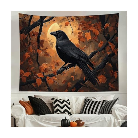 HVEST Fall Halloween Tapestry Wall Hanging for Bedroom,40L x 60W Inches
